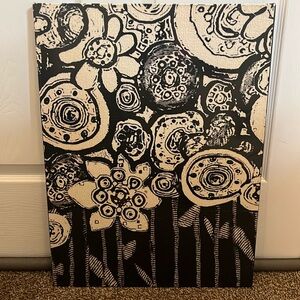 Black and white flower canvas print ready to hang on your wall.